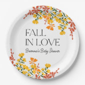 ベビーシャワー秋インラブオータムフローラ ペーパープレート (正面)