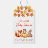 ベビーシャワー紅葉カボチャかわいいキツネバニーフクロウ ギフトタグ (正面)