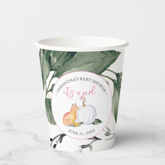 ベビーシャワー紙カップテンプレート秋 紙コップ (正面)