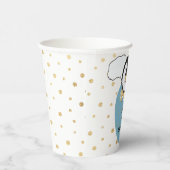 ベビーシャワー紙カップ"金ゴールド/ブルーペンギン" 8 oz. 紙コップ (右)