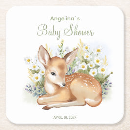 ベビーシャワー紙コースター スクエアペーパーコースター