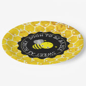 ベビーシャワー紙プレートとハニービーテーマ ペーパープレート (アングル)