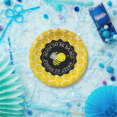 ベビーシャワー紙プレートとハニービーテーマ ペーパープレート (パーティー)