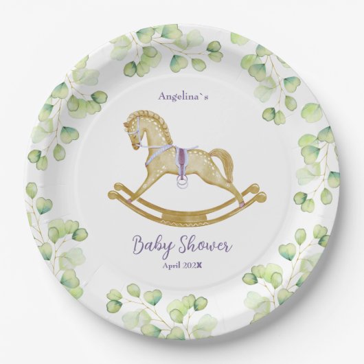 ベビーシャワー紙プレートとパタ魅力的ーン。 ペーパープレート (正面)