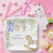 ベビーシャワー紙プレートとパタ魅力的ーン。 ペーパープレート (パーティー)