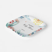 ベビーシャワー紙プレートと水彩植物。 ペーパープレート (傾斜あり)