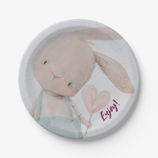 ベビーシャワー紙プレートテンプレート – カスタマイズ可能 ペーパープレート (正面)