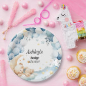 ベビーシャワー紙プレートブルーベアーバルーン ペーパープレート (パーティー)