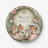 ベビーシャワー紙プレート大切動物 ペーパープレート (正面)