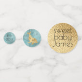 ベビーシャワー紙吹雪金ゴールドモンミーNベビードルフィンズ コンフェッティ (裏面)