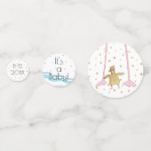 ベビーシャワー紙吹雪金ゴールドモンミーNベビーフラミンゴ コンフェッティ (裏面)