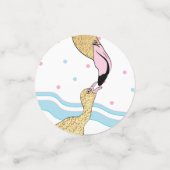 ベビーシャワー紙吹雪金ゴールドモンミーNベビーフラミンゴ コンフェッティ (スモール正面)