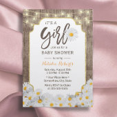 ベビーシャワー素朴デイジーフラワーズカントリー女の子 招待状