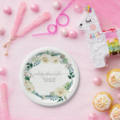 ベビーシャワー素朴リースアラバスターアイボリーバラ ペーパープレート (パーティー)