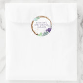 ベビーシャワー素朴リース水彩多肉類 ラウンドシール (バッグ)