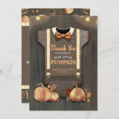 ベビーシャワー素朴秋カボチャかわいいサンキュー サンキューカード (正面/裏面)