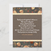 ベビーシャワー素朴秋カボチャかわいいサンキュー サンキューカード (裏面)