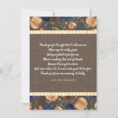 ベビーシャワー素朴秋カボチャかわいいサンキュー サンキューカード (裏面)