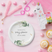 ベビーシャワー緑と金ゴールド ペーパープレート (パーティー)