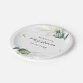 ベビーシャワー緑と金ゴールド ペーパープレート (アングル)