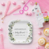 ベビーシャワー緑エレガントの水の色ボヘミア ペーパープレート (パーティー)