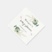 ベビーシャワー緑地と金ゴールドでドライブ スタンダードカクテルナプキン (角)