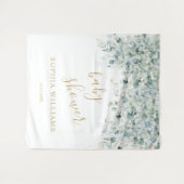 ベビーシャワー背景 – ユーカリ離れ タペストリー (正面(横))