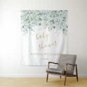 ベビーシャワー背景 – ユーカリ離れ タペストリー (インサイチュ)