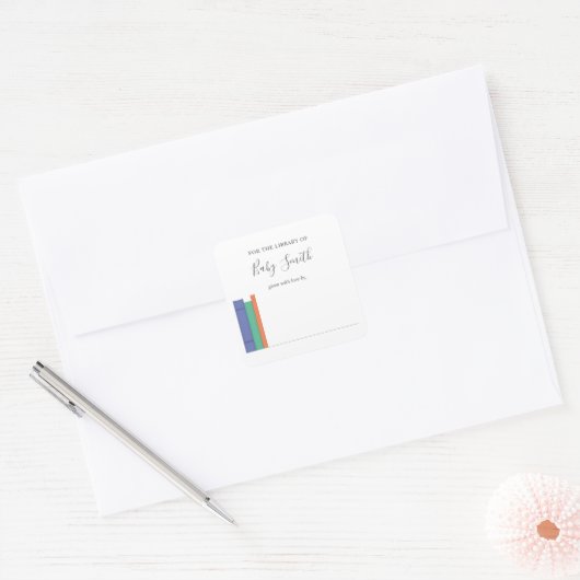 ベビーシャワー蔵書票シール スクエアシール (封筒)