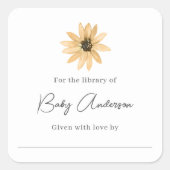 ベビーシャワー蔵書票独身のデイジー スクエアシール (正面)