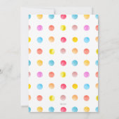ベビーシャワー虹のドット傘 招待状 (裏面)