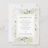 ベビーシャワー詩の春離れの緑 サンキューカード (正面)