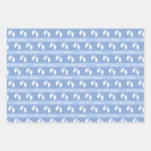 ベビーシャワー誕生パーソナライズされたの日付とモノグラム ラッピングペーパーシート (正面3)