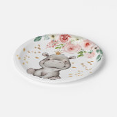 ベビーシャワー誕生日かわいいヒッポ紙プレート ペーパープレート (アングル)