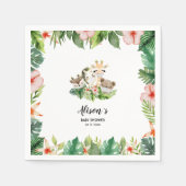 ベビーシャワー誕生日ナプキンス | Safariの友だち スタンダードカクテルナプキン (正面)