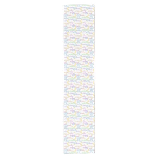 ベビーシャワー語アートテーブルランナー ショートテーブルランナー (正面)