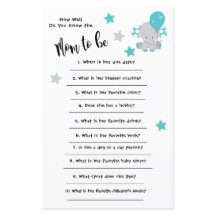 ベビーシャワー象皮君はカードをどれだけ知っているか