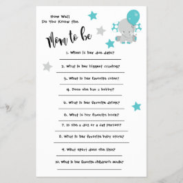 ベビーシャワー象皮君はカードをどれだけ知っているか チラシ