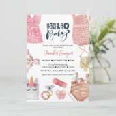 ベビーシャワー赤ちゃんガールシャワー招待状 招待状 (スタンド正面)