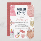 ベビーシャワー赤ちゃんガールシャワー招待状 招待状 (正面/裏面)