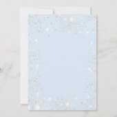 ベビーシャワー赤ちゃん青い男の子の銀のグリッターダスト 招待状 (裏面)