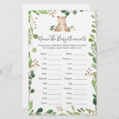 ベビーシャワー赤ん坊の動物の名前 (正面/裏面)