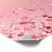 ベビーシャワー赤面バラ金ゴールドグリッター歓迎 ポスター (角)