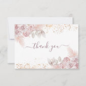 ベビーシャワー赤面ピンクフローラ サンキューカード (正面)