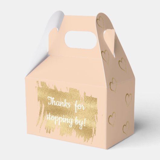 ベビーシャワー赤面金ゴールドハートお気に入りボックス フェイバーボックス (裏面サイド)