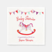 ベビーシャワー趣味の馬の水の色のカスタム スタンダードカクテルナプキン (正面)