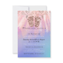 ベビーシャワー足ガールボーイ王室のバラグリッタースキン