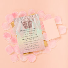 ベビーシャワー足ガールボーイ王室のバラグリッターレース