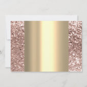 ベビーシャワー足グリッターバラグリッターゴールドボーイガール 招待状 (裏面)