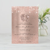 ベビーシャワー足グリッターバラグリッタードリップボーイガール 招待状 (スタンド正面)